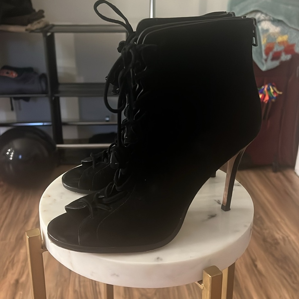 Coach Lena lace up suede. Size 9.5. Worn once.